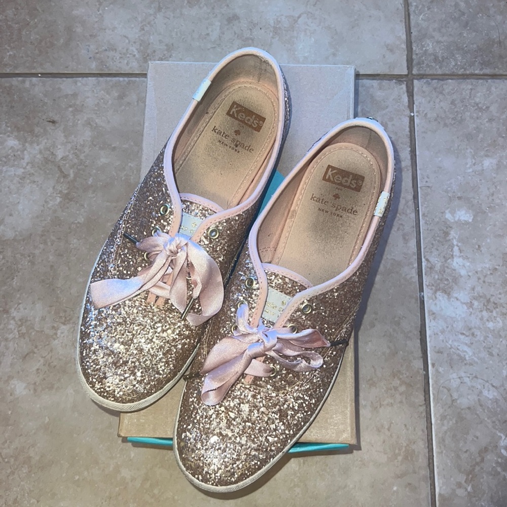 Keds rose gold glitter sneaker